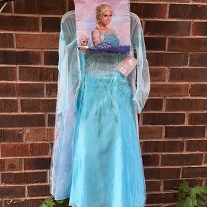 Disney Store Authentic Elsa Frozen Costume Includes Wig New!